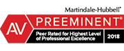 Martindale-Hubbell AV Preeminent Peer Rated for Highest Level of Professional Excellence 2018
